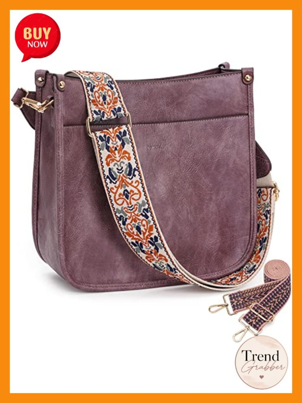 Vegan Leather Hobo Crossbody Bag Woven 2 Adjustable Straps Purse